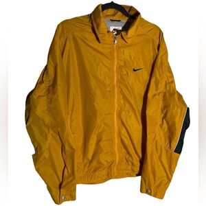 Vintage Nike Windbreaker Jacket Nylon Yellow Swoosh White Tag 90s size Large